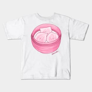 Shrimp dumplings in PINK Kids T-Shirt